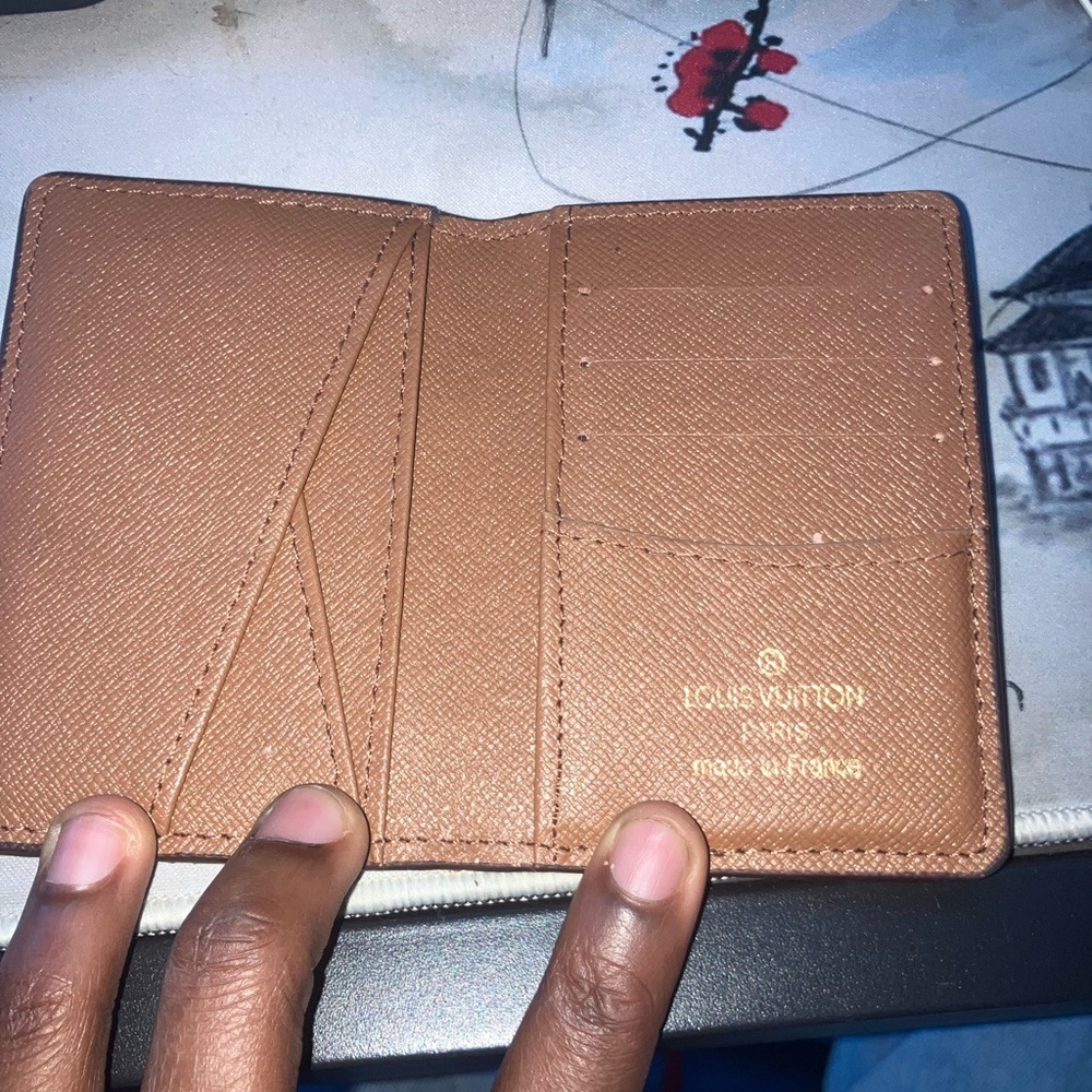 Louis Vuitton Tan/Brown Saffiano Leather Card & Key Holder